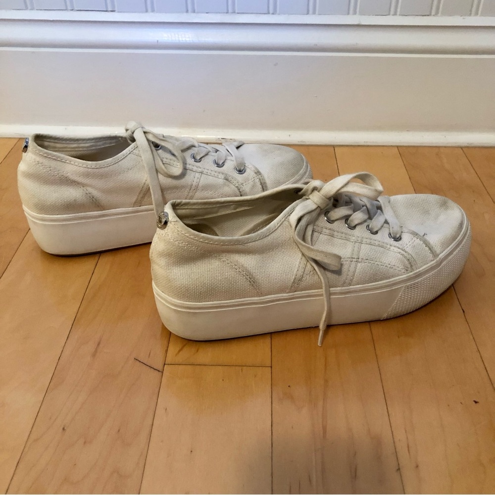 Steve Madden Women’s Platform Sneakers - White with Laces - Size 8.5